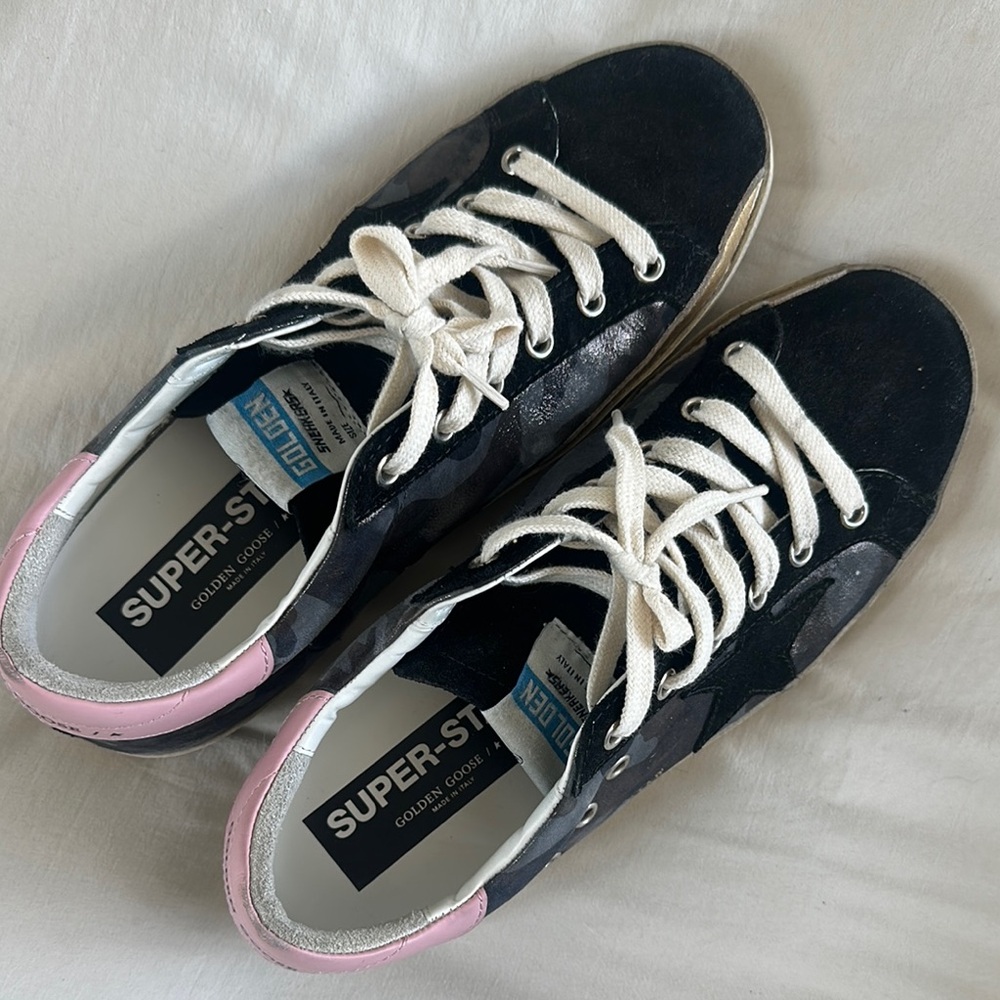 Golden Goose Black and Pink Sneakers
